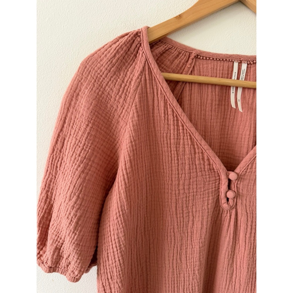 Anthropologie By Anthropologie Taylor Puff-Sleeved Tunic Dress Rose XS - Picture 5 of 10